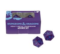 Ultra Pro - Dungeons & Dragons - 2 x D20 Heavy Metal Dice - Phandelver Campaign - Royal Purple and Sky Blue