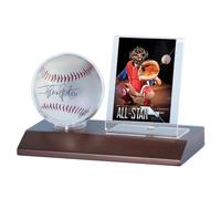 Ultra Pro MLB Dark Wood Base Ball and Card Holder,8.2 x 6.5 x 4.7 inches,Multicolor