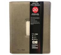 Ultra Pro Premium PRO-BINDER Padded Leatherette 9-Pocket Album with Center Window for Pokemon, YuGiOh, Magic Cards and Photocards! Also for Baseball & Sports Cards! Gray
