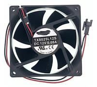 Ultra-Quiet Cooling Fan for Tianxuan TX8025L12S Refrigerator Power Fan DC 12V 0.08A 8CM 8025 0.96W 2-Wire Cooling Fan