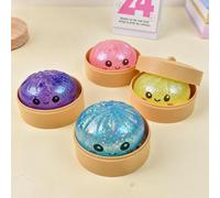 Ultra-Rare Rainbow Smile Bun Squishy, Super Mega Rainbow Mystery Dumpling, Portable Cute Anxiety Relief Fidget Toy, Easy to Clean, Soft Squeeze Decompression Dough for Home Desk Decor (1PC-random)