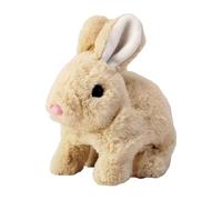 Ultra Realistic Bunny Stuffed Animal - Interactive Plush Bunny with lifelike Sounds & Movements, Soft Cuddly Toy for Kids & Adults, for Easter & Christmas (White/Brown)