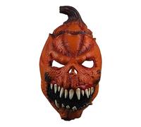 Ultra-Realistic Latex Pumpkin Head Mask - Terrifying Halloween Face Cover for Adults (26×17cm) - Haunted House & Party Essential