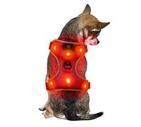 Ultra Red Dog Harness - Small Size, USB Rechargeable LED Light Up Harness with Anti-Pull Safety Feature