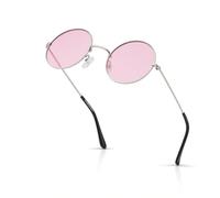 Ultra Retro Round Metal Sunglasses UV400 Unisex Adults Mens Womens | UKCA/CE Compliant,Spring Hinges,Polycarbonate Lenses,UVA UVB Blocking,For Men Women 14+ Years,Plus Carry Pouch,Circular