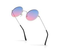 Ultra Retro Round Metal Sunglasses UV400 Unisex Adults Mens Womens | UKCA/CE Compliant,Spring Hinges,Polycarbonate Lenses,UVA UVB Blocking,For Men Women 14+ Years,Plus Carry Pouch,Circular