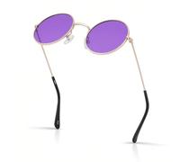 Ultra Retro Round Metal Sunglasses UV400 Unisex Adults Mens Womens | UKCA/CE Compliant,Spring Hinges,Polycarbonate Lenses,UVA UVB Blocking,For Men Women 14+ Years,Plus Carry Pouch,Circular