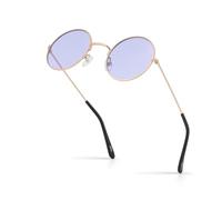 Ultra Retro Round Metal Sunglasses UV400 Unisex Adults Mens Womens | UKCA/CE Compliant,Spring Hinges,Polycarbonate Lenses,UVA UVB Blocking,For Men Women 14+ Years,Plus Carry Pouch,Circular