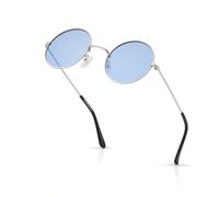 Ultra Retro Round Metal Sunglasses UV400 Unisex Adults Mens Womens | UKCA/CE Compliant,Spring Hinges,Polycarbonate Lenses,UVA UVB Blocking,For Men Women 14+ Years,Plus Carry Pouch,Circular