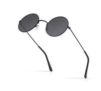 Ultra Retro Round Metal Sunglasses UV400 Unisex Adults Mens Womens | UKCA/CE Compliant,Spring Hinges,Polycarbonate Lenses,UVA UVB Blocking,For Men Women 14+ Years,Plus Carry Pouch,Circular