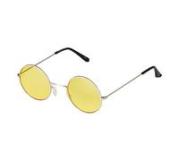 Ultra Retro Round Sunglasses Metal Frame Circle Lens UV400 Protection Unisex Vintage Style Mens Womens Shades - Silver with Yellow Lenses