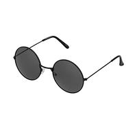 Ultra Round Sunglasses for Men & Women UV400 & Carry Pouch Cleaning Cloth - Unisex Retro Large Circle Glasses with Spring Comfort Fit Hinges - Sunglasses - Metal Framed - Black