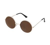 Ultra Round Sunglasses for Men & Women UV400 - Unisex Retro Large Round Glasses with Spring Comfort Fit Hinges - UVA UVB Protection Circle Sunglasses - Metal Framed - Gold with Brown Lenses