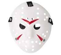 Ultra Scary Halloween Hockey Mask - Horror Costume & Adults and Kids - Halloween Parties and Events - Perfect Scary Costume Accessory - Serial Killer - White and Red