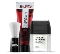 Ultra Sensual After Shave Lotion 50ml, Shaving cream 78 gm and Shaving Brush Combo (Pack of 3)