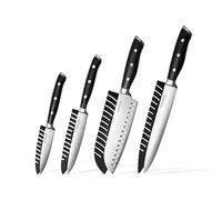 Ultra-Sharp High Carbon Stainless Steel Kitchen Knife Set - Professional Chefs Knife Set - 4pcs Kitchen Knives with Ergonomic Handles - by Nuovva