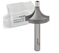 Ultra-Shear Micro-Bearing Round Over Router Bit, 1/4SH, 3/8" Radius, 2-Flute, Mini 3/16" Bearing for Small Radius Roundovers and Edge Breaking, USA Made - US223718RO