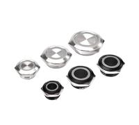 Ultra-Short Circuit Waterproof Button DIY Doorbell LED Multi-Color Reset Jog Switch Momentary Button 12V24V 12/16/19/22mm(Two-color ring,30MM_BLACK-RING_220V)