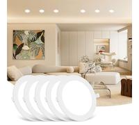 Ultra Slim 24W LED Ceiling Panel Light - 4500K Neutral White Recessed Downlight 2160lm Brightness for Living Room Bedroom Kitchen Office & Bathroom Lighting