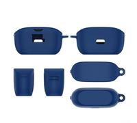 Ultra Slim Anti-Scratch Anti-Lost Protective Earbuds Case, Wireless Earbuds Silicone Protective Cover With Keychain Hook(Blue)