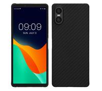 kalibri Aramid Fiber Case Compatible with Sony Xperia 10 VI - Case Super Slim Strong Protective Phone Cover - Black Matte