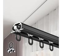 Ultra Slim Ceiling Track Set with Silent Pulleys - Ideal for Bedrooms, Room Dividers, Space-Saving Modern Home Decor, Easy Installation, Stylish and Functional Design
