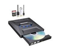 Ultra-Slim External Blu-ray DVD Drive USB 3.0 & Type-C, 7-in-1 Optical Burner With SD Card Reader, Portable CD/DVD Player For Laptop, Desktop, PC, Mac, Linux