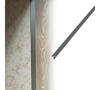 Ultra-Slim Floor Transition Strip T Shape for Threshold, 2 Pack Metal Door Sill Protector Trim Replacement, Overlap Edge Seam Binder Bar(Dark Gray,W 10 mm)