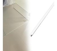 Ultra-Slim Floor Transition Strip T Shape for Threshold, 2 Pack Metal Door Sill Protector Trim Replacement, Overlap Edge Seam Binder Bar(White,W 8mm)