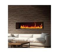 Ultra Slim Frame 3D Atomizing Fireplace Recessed Decorative Modern Electric, 5 Flame Brightness, Timer and Remote Control(Small)