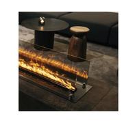 Ultra Slim Frame 3D Atomizing Fireplace with Windshield, Colorful Simulation Flame Recessed Electric, Remote Control(Small)