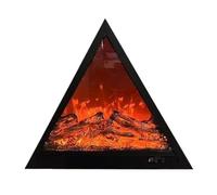 Ultra Slim Frame Electric Fireplace Insert Triangle Wall Mounted Decorative Fireplaces LED Simulation Flame(Small)