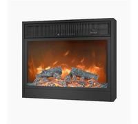 Ultra Slim Frame Electric Fireplaces Heater, 3D Realistic Flame Recessed/Wall-Mounted Modern Decoration Fireplace, Button/Remote Control(Small)