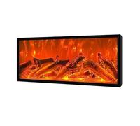 Ultra Slim Frame Ultra-Thin Electric Fireplace Inserts, Wall Mounted and Recessed, Adjustable Flame, Remote Control(Small)
