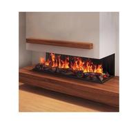 Ultra Slim Frame Water Vapor Fireplace, Recessed Simulation Charcoal Atomized Flame Electric, Remote Control, Timer and Adjustment(Small)