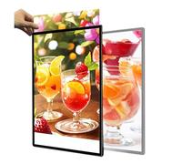 Ultra-Slim LED Light Box, Wall-Mounted Advertising Display Frame, Plug-in Advertising Frame Display, Message Boards & Signs, Illuminated Poster Holder for Restaurants, Bars, Shops Black A2