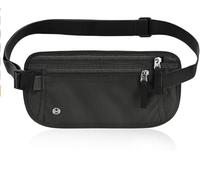 Ultra-Slim Money Belts for Travel Hidden, RFID Blocking Travel Security Belt Hidden Passport Pouch with Senseless Comfort Design - Anti-Pickpocket Protection for Cash & Documents Black