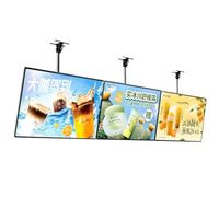 Ultra Slim Snap Frame Led Light Box, Digital Led Wall Mounted Billboard for Advertising, 3D Menu Board for Restaurant Cafe Shop, Horizontal Hanging Billboard Sign black A2/43.5x60cm
