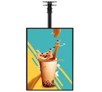 Ultra Slim Snap Frame Light Box, Digital LED Wall Mounted Billboard for Advertising, 3D Menu Board for Restaurant Cafe Shop, Hanging Billboard Sign, with Adjustable Telescopic Boom