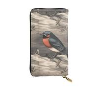 Ultra Slim Thin Leather Women Wallet Barn swallow in graphite Long Coin Purse Credit Card Holder Bifold Clutch, Black, One Size, Classic