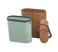 Ultra Slim Trash Can Gap Wooden Creative Waste Basket with Plastic Bin Shake Lid for Bathroom & Kitchen Space Saving Garbage Container (Color: A)
