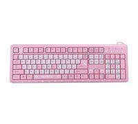 Ultra-Slim USB Wired Keyboard with 104 Keys, Universal for Home Office Laptop Computer, 45.5 x 14.7cm / 17.9 x 5.8in (Pink)