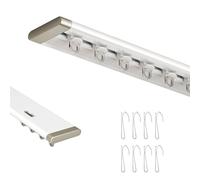 Ultra-Slim White Aluminum Track 3.0m - Whisper-Quiet 1-Line Ceiling/Wall-Mounted Rollers for Living Room Decor, Perfect for Modern Interiors