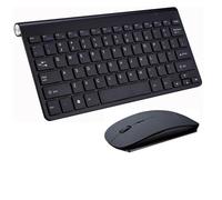 Ultra Slim Wireless Keyboard and Mouse Set - 2.4G Compact Cordless Combo with USB Receiver Quiet Typing, Power-Saving Mouse Compatible with Windows Mac Laptop PC Black/Silver (BLACK)