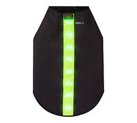 Ultra Small Green Waterproof Dog Coat - LED Jacket Dog Raincoat for Night Time Walking Visibility