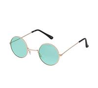 Gold with Purple Lenses Small Round UV400 Mens and Womens Round Sunglasses - Stylish Festival and Designer Glasses - Perfect Sun Glasses for Men and Women - Cool Round Metal Shades