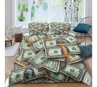 Ultra Soft 3D Microfiber Cash bundles Quilt Cover All Season Bedding Sets w/ Matching Pillowcase Financial concept style Duvet Cover All Season Breathable Washable for Bedroom Decor Double（200x200cm）