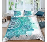 Ultra Soft 3D Print Microfiber mandala art Comforter Cover All Season Bedding Set w/Pillow Shams boho decorative design Duvet Cover Set Easy Care Machine Washable for Bedroom Decor Single（140x200cm）