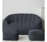 Ultra Soft Bean Bag Couch Cover with Ottomans - No Filler Included, Perfect for Kids and Adults, Cozy Floor Seating for Small Spaces, Ideal for Lazy Days and Apartments