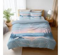 Ultra Soft Blue Dreamy Duvet Cover Romantic Nature Landscape Fade Resistant Premium Pillowcase 1 Included Microfiber For Kids Children Teens Boys Girls Comforter Cover 53"x79"